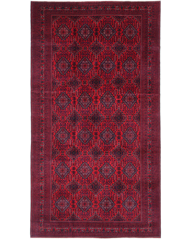 Afghan 9' 11" X 18' 10" Hand Knotted Wool Rug 9' 11" X 18' 10" (302 X 574) / Red / Wool