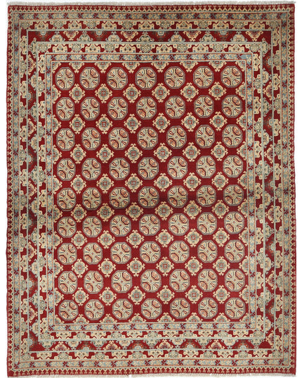 Afghan 3' 7" X 4' 9" Hand Knotted Wool Rug 3' 7" X 4' 9" (109 X 145) / Red / Wool