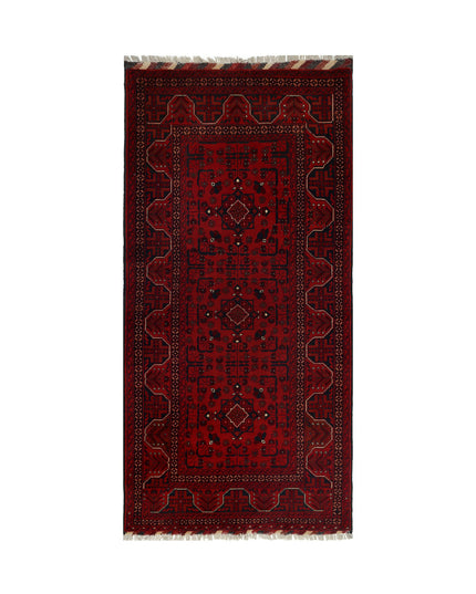 Afghan 3' 1" X 6' 4" Hand Knotted Wool Rug 3' 1" X 6' 4" (94 X 193) / Red / Wool