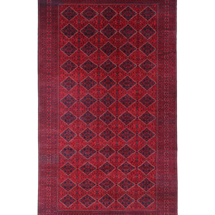 Afghan 9' 8" X 18' 6" Hand Knotted Wool Rug 9' 8" X 18' 6" (295 X 564) / Red / Wool