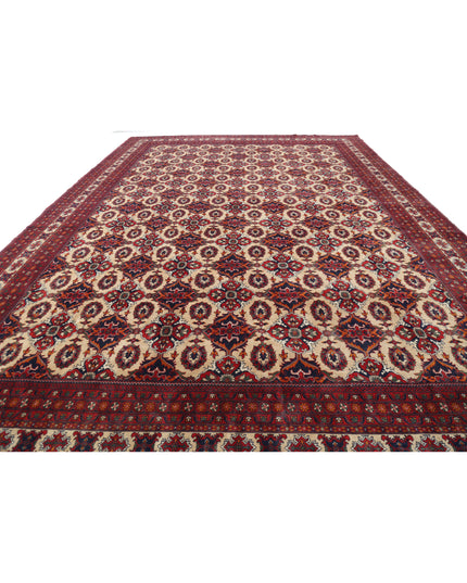 Afghan 13' 0" X 18' 11" Hand Knotted Wool Rug 13' 0" X 18' 11" (396 X 577) / Beige / Wool