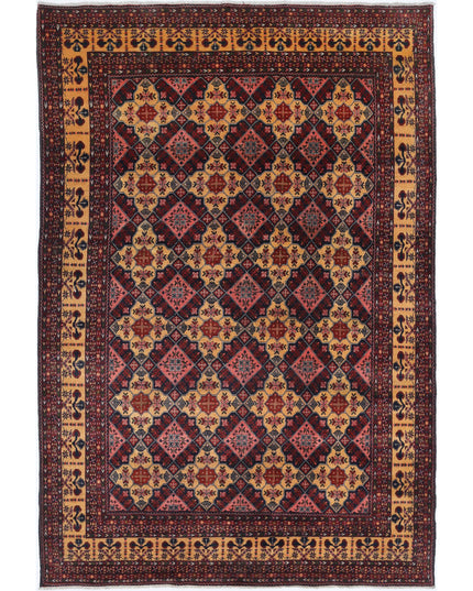 Afghan 6' 6" X 9' 9" Hand Knotted Wool Rug 6' 6" X 9' 9" (198 X 297) / Red / Wool