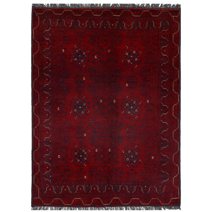 Afghan 4' 10" X 6' 6" Hand Knotted Wool Rug 4' 10" X 6' 6" (147 X 198) / Red / Wool