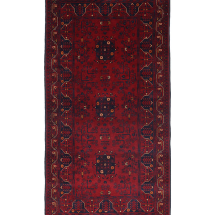 Afghan 3' 3" X 6' 4" Hand Knotted Wool Rug 3' 3" X 6' 4" (99 X 193) / Red / Wool