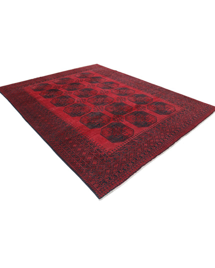 Afghan 8' 2" X 10' 11" Hand Knotted Wool Rug 8' 2" X 10' 11" (249 X 333) / Red / Wool