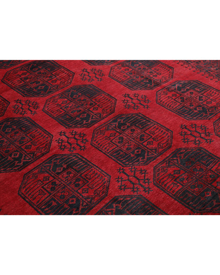 Afghan 8' 2" X 10' 11" Hand Knotted Wool Rug 8' 2" X 10' 11" (249 X 333) / Red / Wool