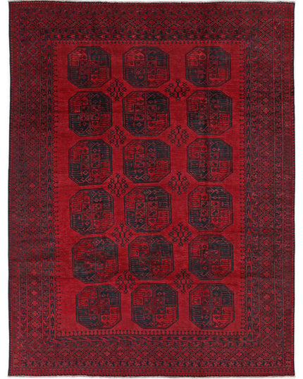 Afghan 8' 2" X 10' 11" Hand Knotted Wool Rug 8' 2" X 10' 11" (249 X 333) / Red / Wool