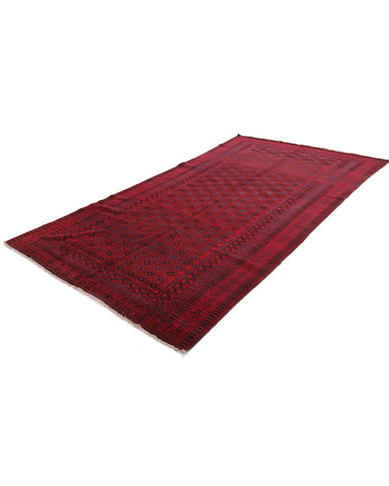 Afghan 6' 2" X 11' 0" Hand Knotted Wool Rug 6' 2" X 11' 0" (188 X 335) / Red / Wool