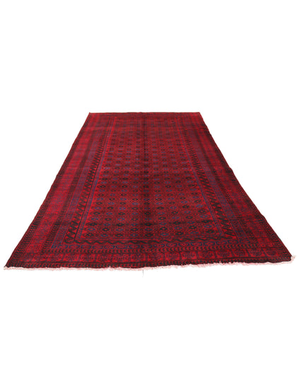 Afghan 6' 2" X 11' 0" Hand Knotted Wool Rug 6' 2" X 11' 0" (188 X 335) / Red / Wool