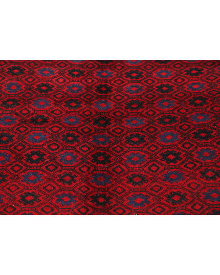 Afghan 6' 2" X 11' 0" Hand Knotted Wool Rug 6' 2" X 11' 0" (188 X 335) / Red / Wool