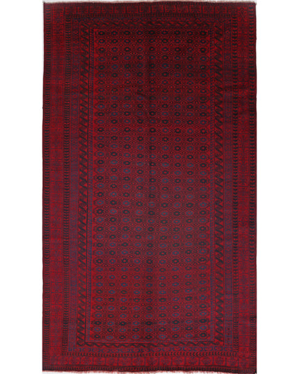 Afghan 6' 2" X 11' 0" Hand Knotted Wool Rug 6' 2" X 11' 0" (188 X 335) / Red / Wool