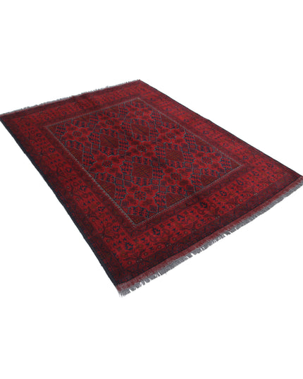 Afghan 4' 11" X 6' 6" Hand Knotted Wool Rug 4' 11" X 6' 6" (150 X 198) / Red / Wool