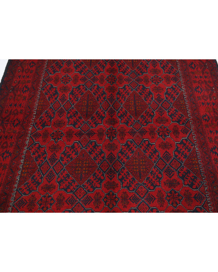 Afghan 4' 11" X 6' 6" Hand Knotted Wool Rug 4' 11" X 6' 6" (150 X 198) / Red / Wool