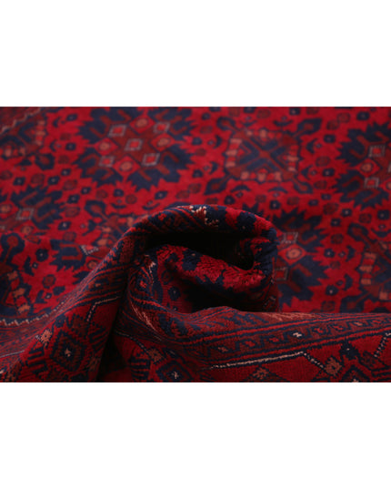 Afghan 4' 11" X 6' 4" Hand Knotted Wool Rug 4' 11" X 6' 4" (150 X 193) / Red / Wool