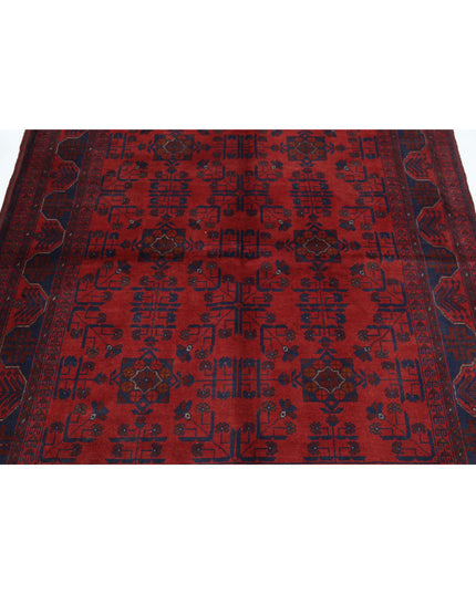 Afghan 4' 10" X 6' 4" Hand Knotted Wool Rug 4' 10" X 6' 4" (147 X 193) / Red / Wool