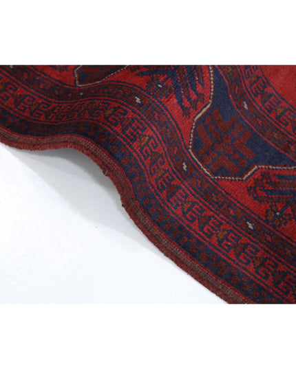 Afghan 4' 10" X 6' 4" Hand Knotted Wool Rug 4' 10" X 6' 4" (147 X 193) / Red / Wool