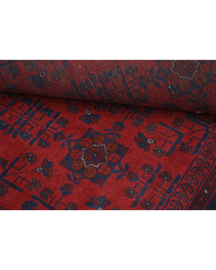 Afghan 4' 10" X 6' 4" Hand Knotted Wool Rug 4' 10" X 6' 4" (147 X 193) / Red / Wool