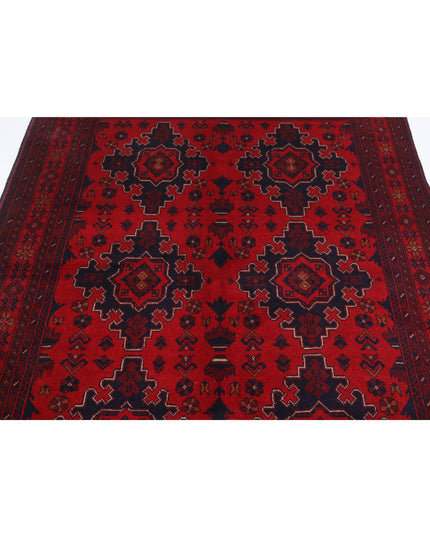 Afghan 5' 0" X 6' 8" Hand Knotted Wool Rug 5' 0" X 6' 8" (152 X 203) / Red / Wool