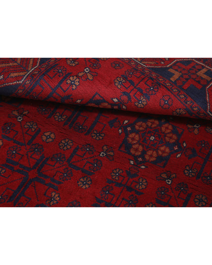 Afghan 4' 2" X 6' 4" Hand Knotted Wool Rug 4' 2" X 6' 4" (127 X 193) / Red / Wool