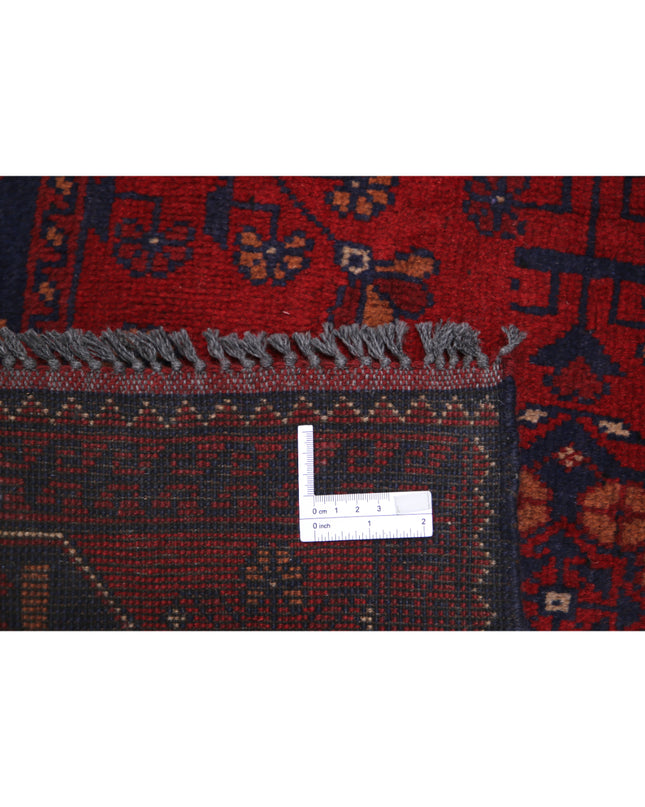 Afghan 4' 2" X 6' 4" Hand Knotted Wool Rug 4' 2" X 6' 4" (127 X 193) / Red / Wool