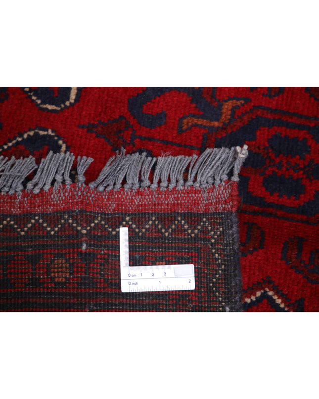 Afghan 4' 4" X 6' 7" Hand Knotted Wool Rug 4' 4" X 6' 7" (132 X 201) / Red / Wool