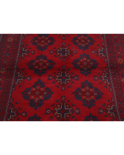 Afghan 4' 1" X 6' 1" Hand Knotted Wool Rug 4' 1" X 6' 1" (124 X 185) / Red / Wool
