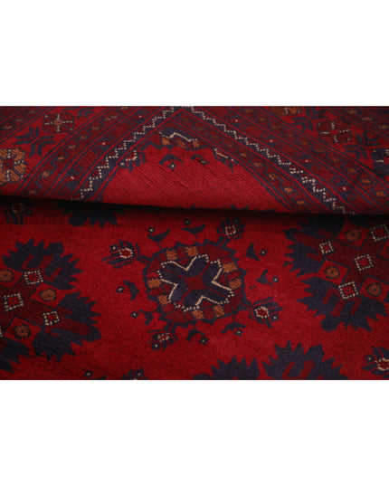 Afghan 4' 1" X 6' 1" Hand Knotted Wool Rug 4' 1" X 6' 1" (124 X 185) / Red / Wool