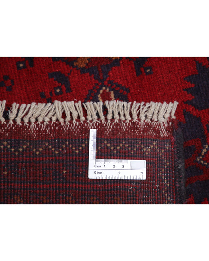 Afghan 4' 1" X 6' 1" Hand Knotted Wool Rug 4' 1" X 6' 1" (124 X 185) / Red / Wool