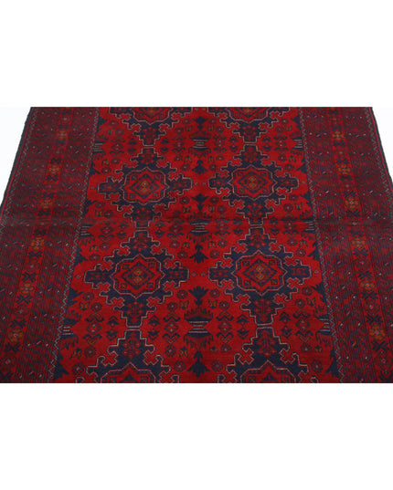 Afghan 4' 3" X 6' 4" Hand Knotted Wool Rug 4' 3" X 6' 4" (130 X 193) / Red / Wool