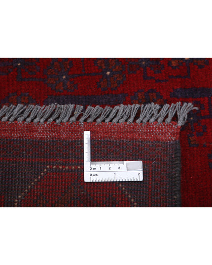 Afghan 4' 2" X 6' 5" Hand Knotted Wool Rug 4' 2" X 6' 5" (127 X 196) / Red / Wool