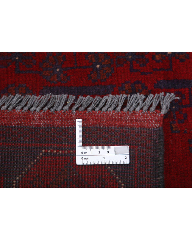 Afghan 4' 2" X 6' 5" Hand Knotted Wool Rug 4' 2" X 6' 5" (127 X 196) / Red / Wool