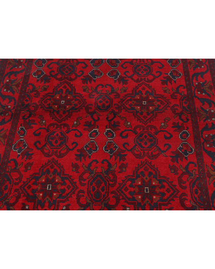 Afghan 4' 2" X 6' 4" Hand Knotted Wool Rug 4' 2" X 6' 4" (127 X 193) / Red / Wool
