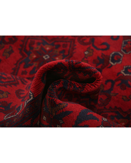 Afghan 4' 2" X 6' 4" Hand Knotted Wool Rug 4' 2" X 6' 4" (127 X 193) / Red / Wool