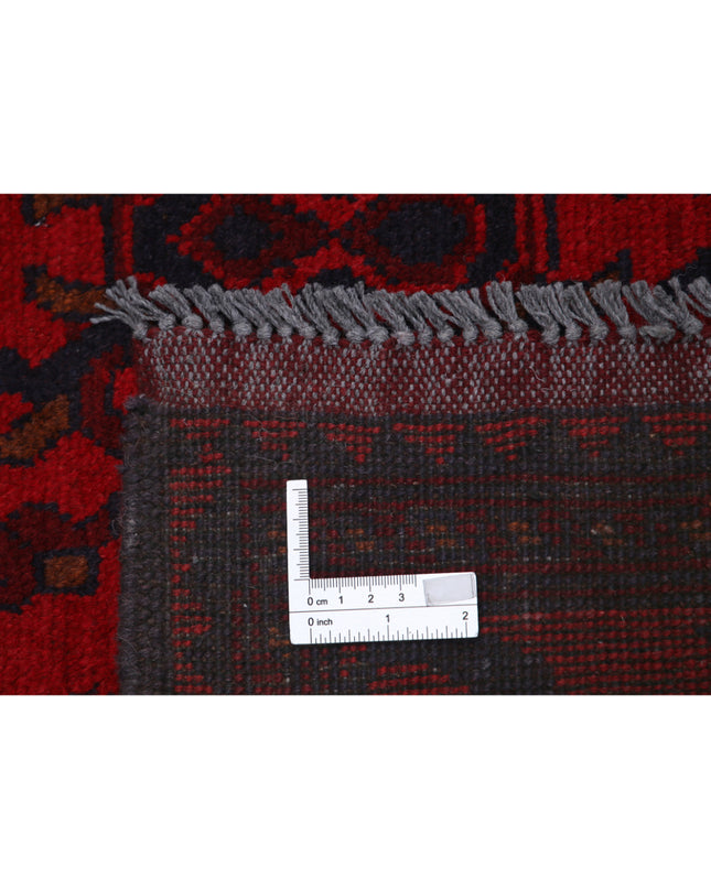 Afghan 4' 2" X 6' 4" Hand Knotted Wool Rug 4' 2" X 6' 4" (127 X 193) / Red / Wool