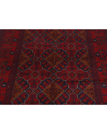 Afghan 4' 0" X 6' 4" Hand Knotted Wool Rug 4' 0" X 6' 4" (122 X 193) / Red / Wool