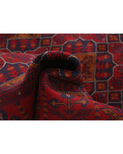Afghan 4' 0" X 6' 4" Hand Knotted Wool Rug 4' 0" X 6' 4" (122 X 193) / Red / Wool