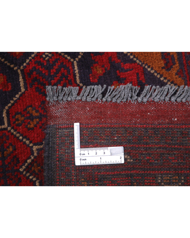 Afghan 4' 0" X 6' 4" Hand Knotted Wool Rug 4' 0" X 6' 4" (122 X 193) / Red / Wool