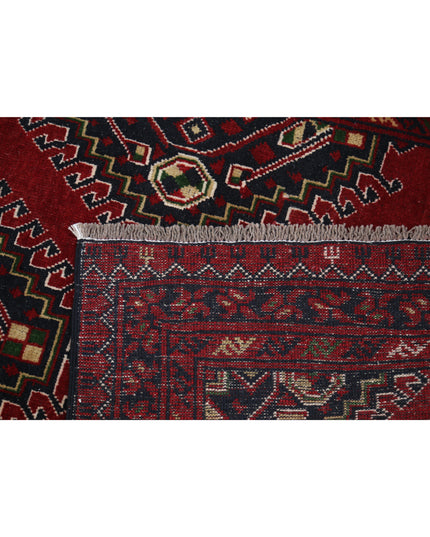 Afghan 3' 2" X 6' 5" Hand Knotted Wool Rug 3' 2" X 6' 5" (97 X 196) / Red / Wool