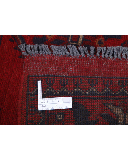 Afghan 3' 3" X 4' 6" Hand Knotted Wool Rug 3' 3" X 4' 6" (99 X 137) / Red / Wool
