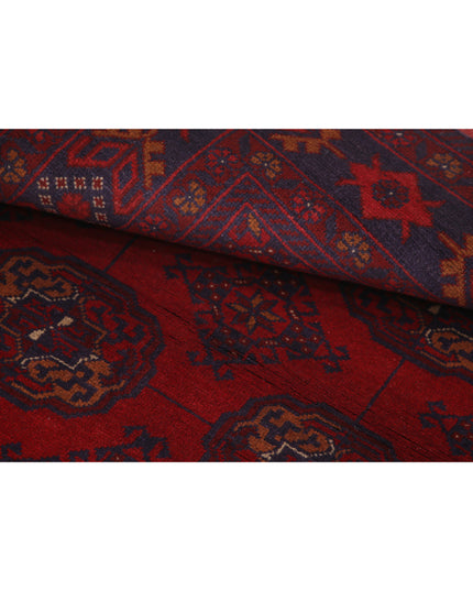 Afghan 3' 6" X 5' 0" Hand Knotted Wool Rug 3' 6" X 5' 0" (107 X 152) / Red / Wool