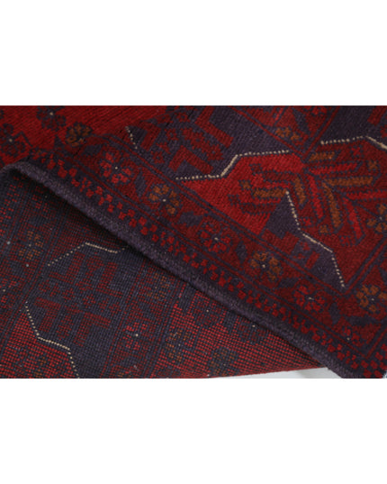 Afghan 3' 4" X 4' 9" Hand Knotted Wool Rug 3' 4" X 4' 9" (101 X 145) / Red / Wool