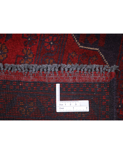 Afghan 3' 4" X 4' 9" Hand Knotted Wool Rug 3' 4" X 4' 9" (101 X 145) / Red / Wool