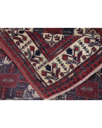 Afghan 3' 3" X 4' 10" Hand Knotted Wool Rug 3' 3" X 4' 10" (99 X 147) / Ivory / Wool