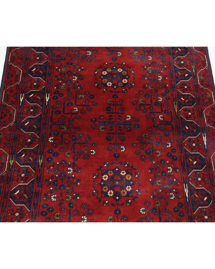 Afghan 3' 2" X 4' 9" Hand Knotted Wool Rug 3' 2" X 4' 9" (97 X 145) / Red / Wool