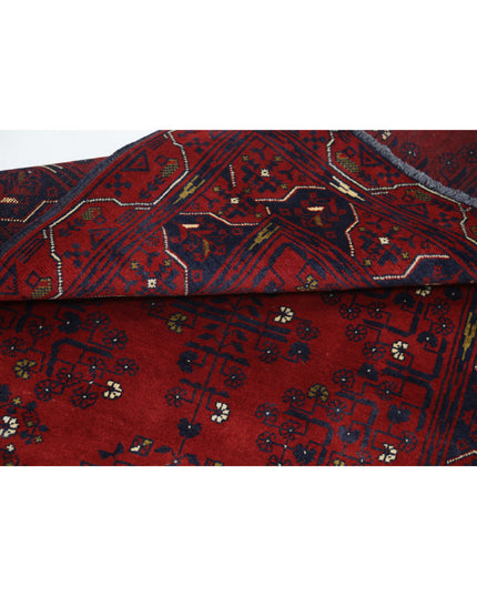 Afghan 3' 2" X 4' 9" Hand Knotted Wool Rug 3' 2" X 4' 9" (97 X 145) / Red / Wool