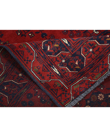 Afghan 3' 2" X 4' 9" Hand Knotted Wool Rug 3' 2" X 4' 9" (97 X 145) / Red / Wool