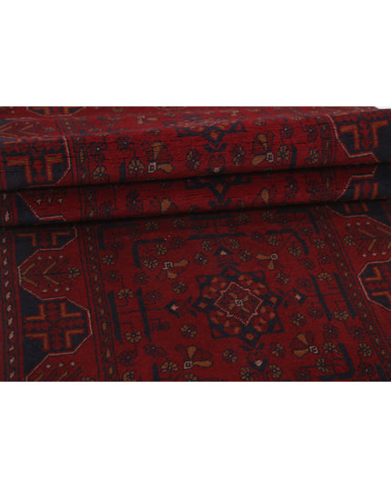 Afghan 2' 6" X 15' 11" Hand Knotted Wool Rug 2' 6" X 15' 11" (76 X 485) / Red / Wool