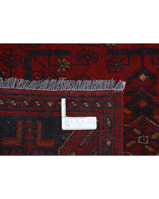 Afghan 2' 6" X 15' 11" Hand Knotted Wool Rug 2' 6" X 15' 11" (76 X 485) / Red / Wool