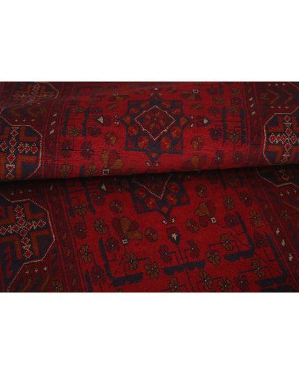 Afghan 2' 8" X 9' 7" Hand Knotted Wool Rug 2' 8" X 9' 7" (81 X 292) / Red / Wool