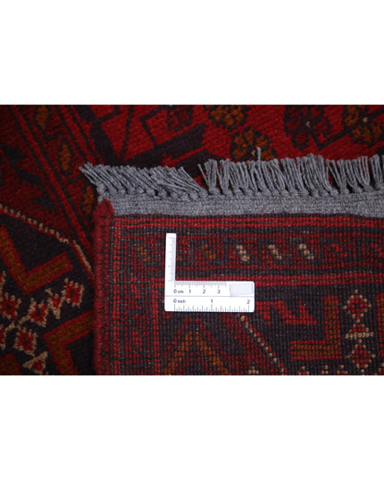 Afghan 2' 8" X 9' 7" Hand Knotted Wool Rug 2' 8" X 9' 7" (81 X 292) / Red / Wool